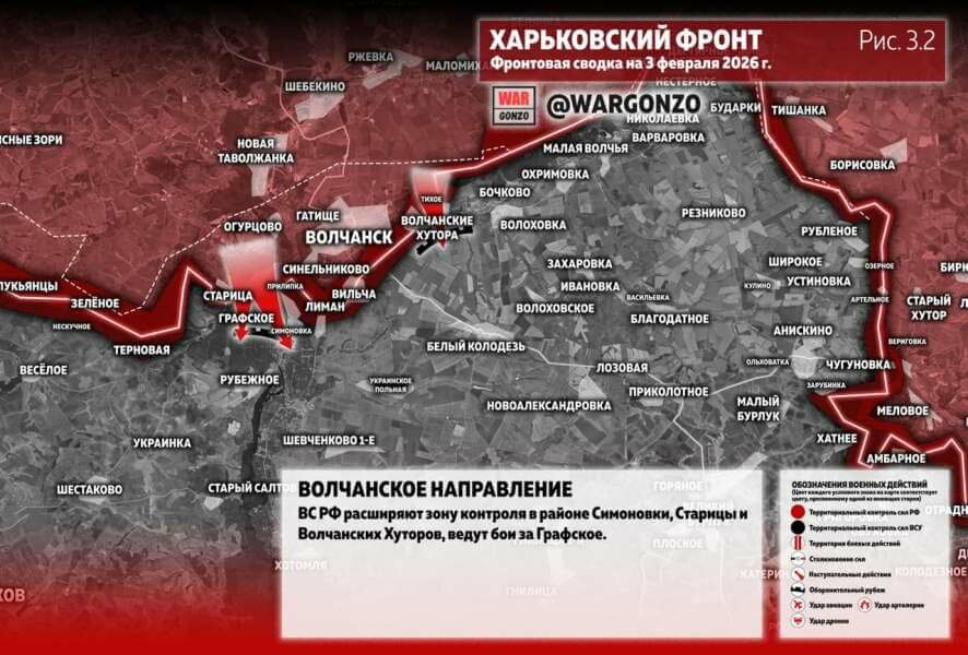 Фронтовая сводка на утро 3 февраля 2026 года