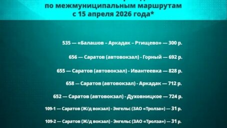 В Саратовской области с 15 апреля актуализируют тарифы на электрички, пригородные автобусы и водный транспорт