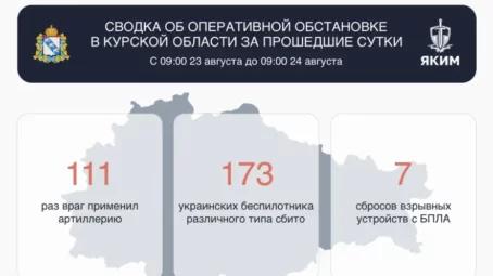 Сводка об оперативной обстановке в Курской области за прошедшие сутки